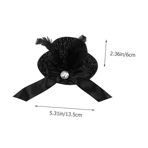 FONDOTIN 2 Stück Schwarze Feder haarklammern mit Billycock hut Design Modische Haarschmuck Haarnadeln für Mädchen Langlebige Haarspangen Eleganter Kopfschmuck von FONDOTIN