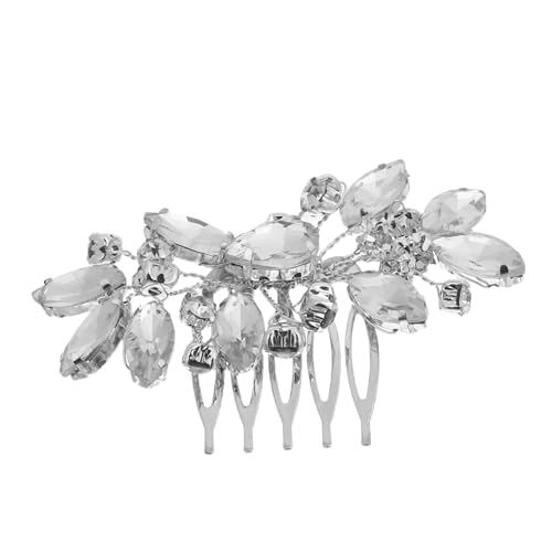 FONDOTIN 2 Stück Silberner Braut Haarkamm mit Funkelnden Strasssteinen Robuster Eleganter Seitenkamm für Hochzeit Festliche Anlässe Braut und Damen Haarschmuck Kompakt und Langlebig von FONDOTIN