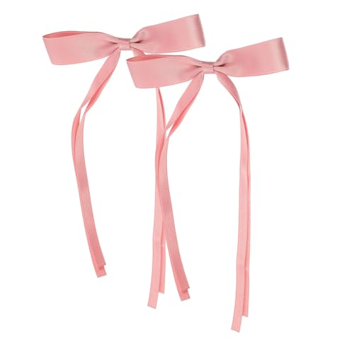 FONDOTIN 2 Stück Süße Schleifen Haarspangen für Mädchen Rosa Stoff Haarclips mit Flexiblem Design Leichtes Haarschmuck Accessoire für Alltag und Besondere Anlässe Wie Hochzeit Geschenkidee von FONDOTIN
