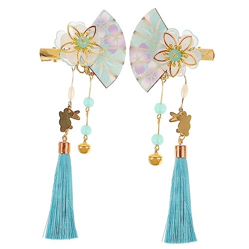 FONDOTIN 2 Stück Teiliges Blumen Fan Tassel Haarklip Japanische Kimono Haarschmuck für und Mädchen Accessoires für Besondere Anlässe und Vielseitige Frisuren von FONDOTIN