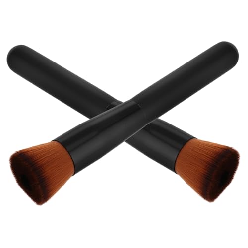 FONDOTIN 2 Stück Teiliges Flaches Foundation Pinsel für Flüssiges Make Up Kompakt und Tragbar Weiche Bürsten für Sanfte Anwendung Professionelles Make Up Werkzeug für Damen Design von FONDOTIN