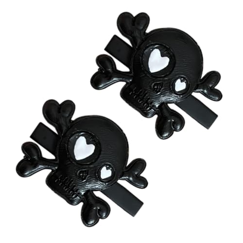 FONDOTIN 2 Stück Teiliges Halloween Haarklammer Schädel Haarspangen Skelett Design Punk Stil für Kostüm Party Cosplay Modische Schwarze Haarclips für Frauen Mädchen von FONDOTIN