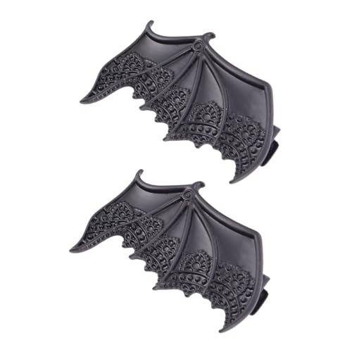 FONDOTIN 2 Stück Teiliges Halloween Haarschmuck mit Teufelsflügeln Schwarze Bat Wing Haarspangen für Mädchen Cosplay Accessoires für Halloween Kostüm und Party von FONDOTIN
