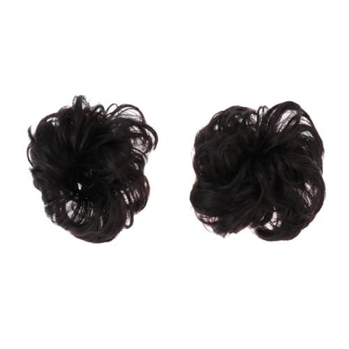 FONDOTIN 2 Stück Teiliges Synthetisches Haar Dutt Braun Schwarz Voluminöser Chignon Haar Plate Tool für Frauen und Mädchen Kreative Haarschmuck Accessoires für Einfache Hochsteckfrisuren von FONDOTIN