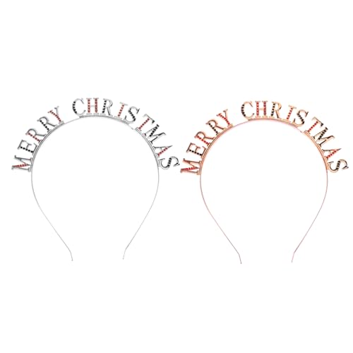 FONDOTIN 2 Stück Teiliges Weihnachtsstirnband mit Funkelnden Strasssteinen Modisches Stirnband aus Legiertem Material Süßer Haarschmuck für Damen und Mädchen Bequem und Hautfreundlich für von FONDOTIN