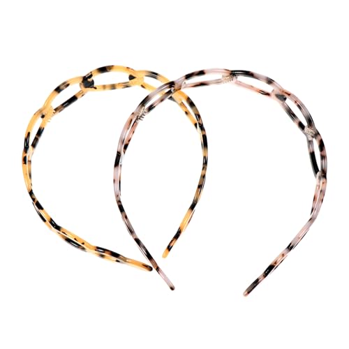 FONDOTIN 2 Stück Tortoisefarbener Leichter Haarreif mit Zähnen Modisches Einfaches Haarschmuck für Damen Teilig Geeignet für Alltag Fotoshootings und Zufällige Farbe Zufällige Farbe von FONDOTIN