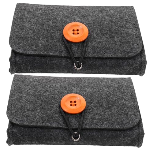 FONDOTIN 2 Stück Tragbare Ätherische Öle Aufbewahrungstasche Teilig Filzmaterial Robust Langlebig Organizer für Reise und Zuhause mit Praktischem Verschluss für Einfache Handhabung von FONDOTIN