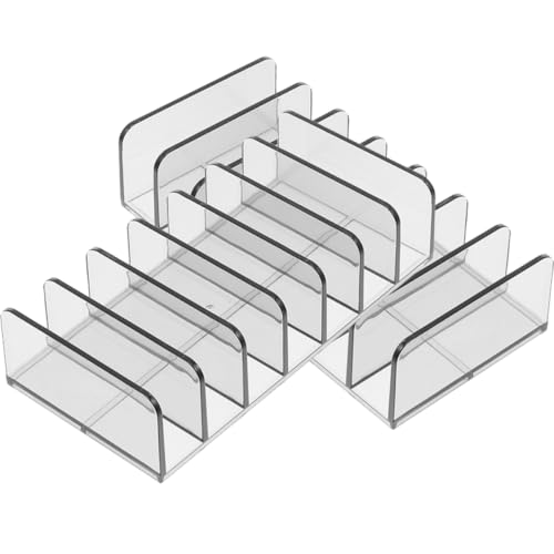 FONDOTIN 2 Stück Transparente Kosmetik Organizer Box Halter für Lidschatten mit Mehreren Fächern für Zuhause und Schminktisch Hochwertiges Material Platzsparend und Übersichtlich von FONDOTIN