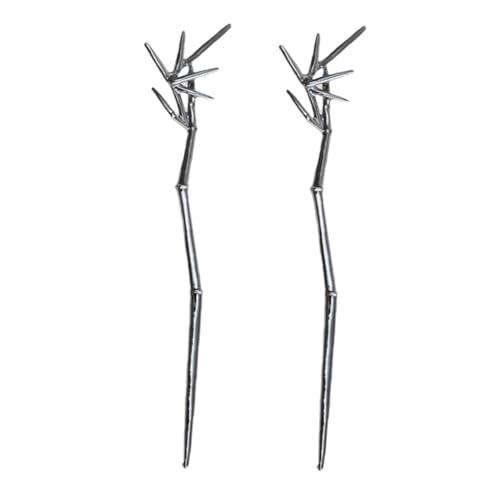 FONDOTIN 2 Stück Vintage Chinesischer Haarschmuck Metall Haarstäbchen in Bambusoptik Korrosionsbeständig Minimalistisches Design für Damen Stilvolles Haar Dutt Zubehör mit Klassischem von FONDOTIN
