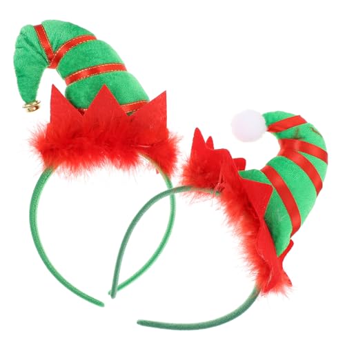 FONDOTIN 2 Stück Weihnachtliche Haarreifen Teiliges mit Glocken und Federn Kreative Weihnachtsmützen Haarreife für Party Langlebig Festliche Kopfbedeckung für Erwachsene von FONDOTIN