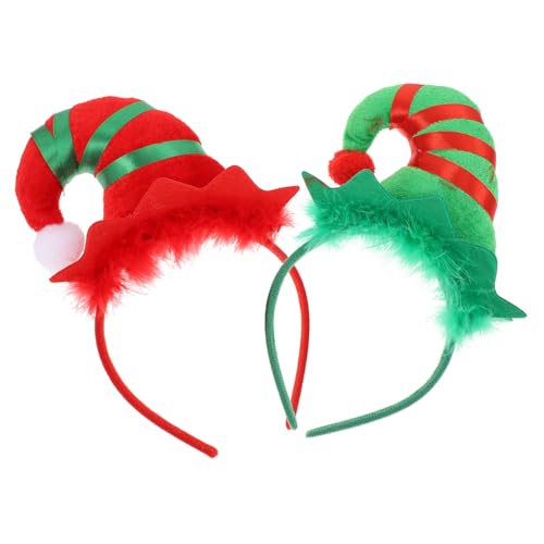 FONDOTIN 2 Stück Weihnachtlicher Haarreif mit Elfenhut Design Glocken und Festlichem Kopfschmuck Leicht Robust für Weihnachtsfeiern Kostüm und Bühnenauftritte von FONDOTIN