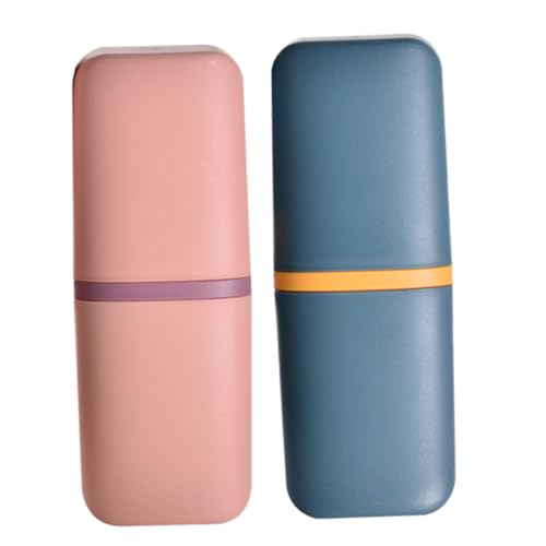 FONDOTIN 2 Stücke Teiliges Reise-zahnbürstenbecher Kompakter Tragbarer Mundspülbecher und Organizer Hygienisch mit Deckel für Reisen Schule Geschäftsreise in Dunkelblau und Rosa FONDOTIN 2 Stücke Teiliges Reise-zahnbürstenbecher Kompakter Tragbarer Mundspülbecher und Organizer Hygienisch mit Deckel für Reisen Schule Geschäftsreise in Dunkelblau und Rosa von FONDOTIN