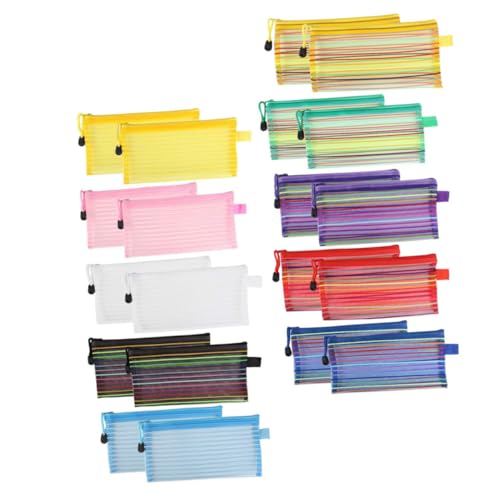 FONDOTIN 20 Stück Teiliges Canvas Federmäppchen Strapazierfähige Portable Stiftetasche mit Großer Kapazität Vielseitig Nutzbar für Schule Büro Reise und Alltag Bunte Zufällige Farbe von FONDOTIN