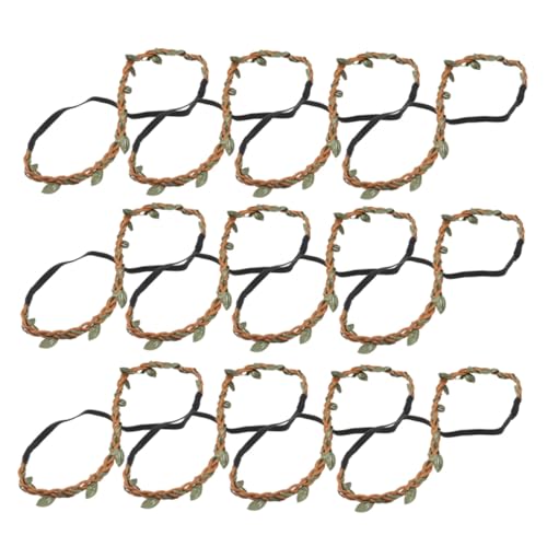FONDOTIN 20 Stück Teiliges Geflochtenes Stirnband mit Realistischen Blättern Handgefertigtes DIY Haaraccessoire für Frauen und Mädchen Geeignet als Party und Festivaldeko Natürliche von FONDOTIN