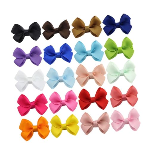FONDOTIN 20 Stück Teiliges Haarspangen mit Schleifen Design Bunte Haarklammern für Mädchen Niedliche Haarschmuck Clips für Alltag Geburtstag und Festtage Vielseitig und Farbenfroh von FONDOTIN