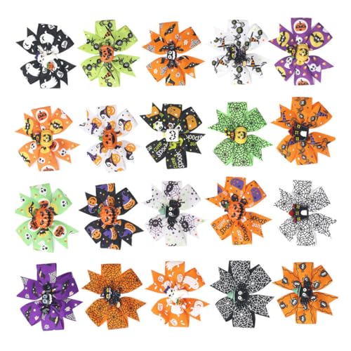 FONDOTIN 20 Teiliges Schleifenclip Set Für Mädchen Haar Accessoires Halloween Schleifen Haarspange Haarspangen Halloween Haarschleifen Kleine von FONDOTIN
