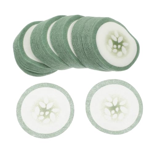 FONDOTIN 200 Stück Augenpads mit Gurkenmotiv Atmungsaktive Dünne Augenmasken aus Vliesstoff Feuchtigkeitsspendend und Hautfreundlich für Frauen zur Augenpflege und Gesichtsanwendung von FONDOTIN