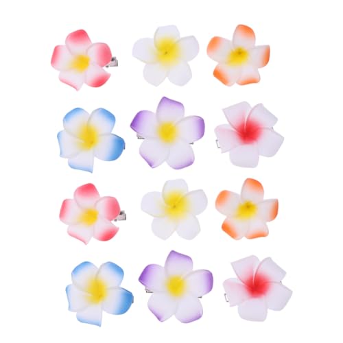 FONDOTIN 24 Stück Teiliges Hawaiianisches Plumeria Haarklammern PE Schaumstoff Künstliche Frangipani Blumen Haarspangen Strand Urlaub Party Haarschmuck für Frauen und Mädchen von FONDOTIN
