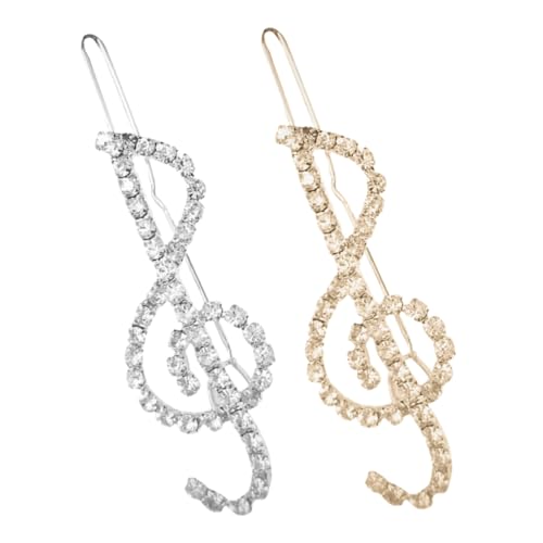FONDOTIN 2stücke Musiknoten Haarklammern Mit Strass Stilvolle Haarspangen Und Glänzende Haaraccessoires Für Damen Für Partys Und Hochzeiten von FONDOTIN