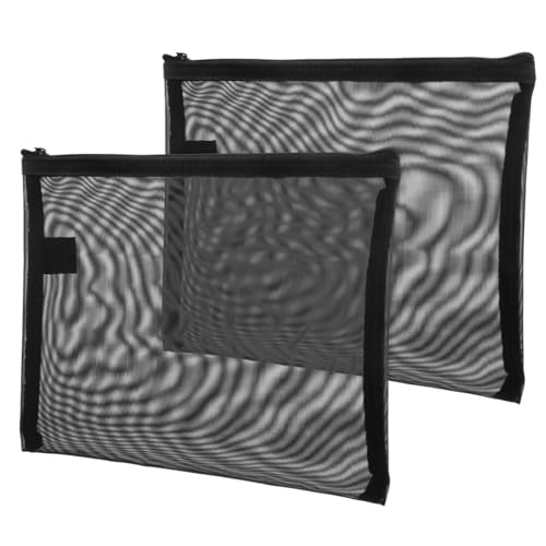 FONDOTIN 2stücke Netz-reißverschlusstasche Netztasche Mit Reißverschluss Für Damen Kosmetiktasche Make-up-Tasche Kulturbeutel Tragbar Leicht Zu Reinigen Lagerung Pouch Für Kosmetik Und von FONDOTIN