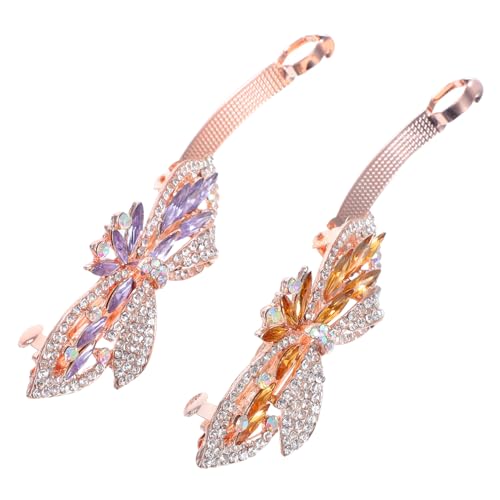 FONDOTIN 2stücke Schmetterlings-haarspangen Mit Strasssteinen Glitzernde Metall-haarklammern Für Damen Schmetterlings-haarschmuck Für Mädchen Haarspangen Mit Kunstkristallen Für von FONDOTIN