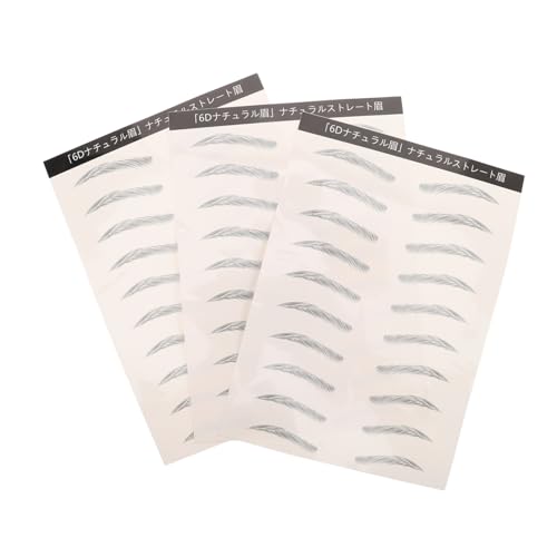 FONDOTIN 3 Blätter Haarähnliche Temporäre Brow Sticker zum Abziehen für und Mädchen Einfaches Styling für Anfänger Schwarz von FONDOTIN