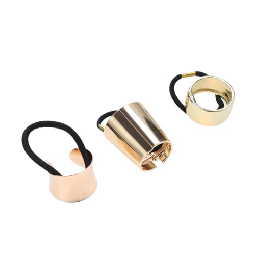 FONDOTIN 3 STÜCKE Metall Haarmanschetten Elastische Ponytail Holder Haargummi für Damen Mädchen Modische Legierung Haarschmuck Langlebig Glatte Oberfläche Vielseitig Kombinierbar von FONDOTIN