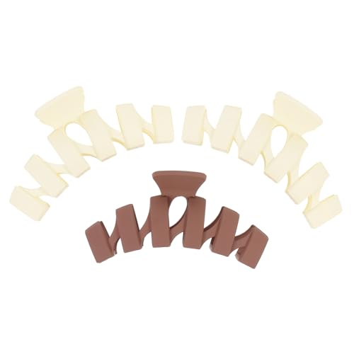 FONDOTIN 3 Stück Große Haarklammer Dickes und Dünnes Haar Rutschfeste Haarkrallenclips in Beige und Kaffee Vielseitig für Bad Büro und Alltag Haarschmuck für Damen und Mädchen von FONDOTIN