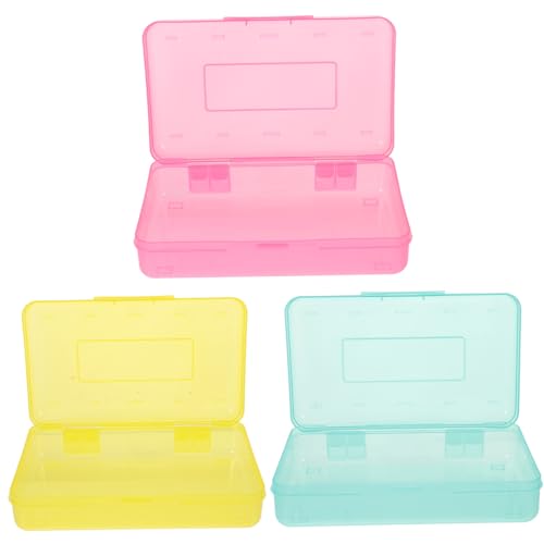 FONDOTIN 3 Stück Kunststoff Federmäppchen Transparenter Stiftehalter mit Großer Kapazität Praktisches Mäppchen für Schüler Organizer für Bleistifte Stifte und Kleine Schreibwaren für von FONDOTIN