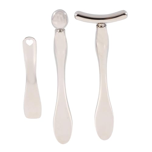 FONDOTIN 3 Stück Teiliges Augencreme mit Massagefunktion Löffel für Kosmetik für Anwendung von Augencreme Hautpflege und Make Up von FONDOTIN