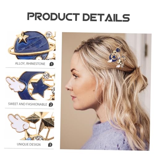 FONDOTIN 3 Stück Teiliges Geometrische Haarspangen mit Stern Mondmotiv Leichte Hohle Haarnadeln für Damen und Mädchen Modische Haar accessoires für Alltag Party und Hochzeit von FONDOTIN
