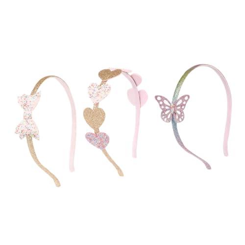 FONDOTIN 3 Stück Teiliges Haarband mit Pailletten Herz Design Weiche und Bequeme Haarschleifen Niedliches Stirnband für Mädchen Party und Alltag Passend für Haartypen von FONDOTIN