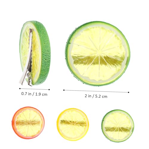 FONDOTIN 3 Stück Teiliges Kreative Zitronen Haarklammern Bunte Früchte Haarspangen für Mädchen Modischer Haarschmuck Langlebig und Vielseitig für Partys Alltag von FONDOTIN