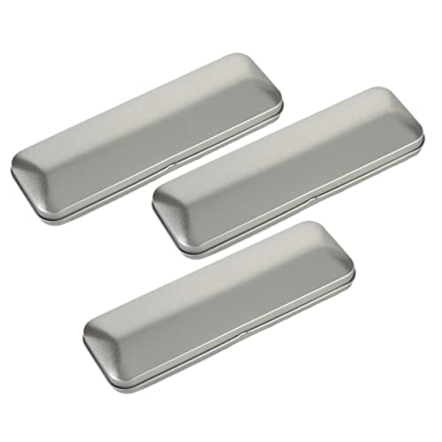 FONDOTIN 3 Stück Teiliges Metall Stifteetui Kompakte Robuste Stiftebox mit Klappdeckel Praktische Aufbewahrung für Schule und Büro Langlebige Tinplate Federmäppchen von FONDOTIN