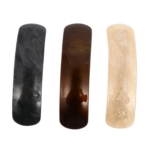 FONDOTIN 3 Stück Teiliges Retro Haarklammern aus Acryl Rutschfeste Langlebige Haarspangen für Damen Große Frühling Haarclips in Braun Weiß und Stylingzubehör von FONDOTIN