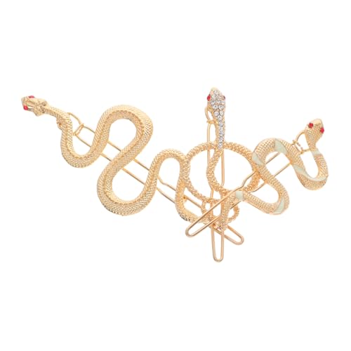 FONDOTIN 3 Stück Teiliges Schlangenförmige Haarnadeln aus Metall Kreative Haarspangen für Frauen und Mädchen Modische Barrette für Party und Alltag Goldfarbene Haarklammern mit von FONDOTIN