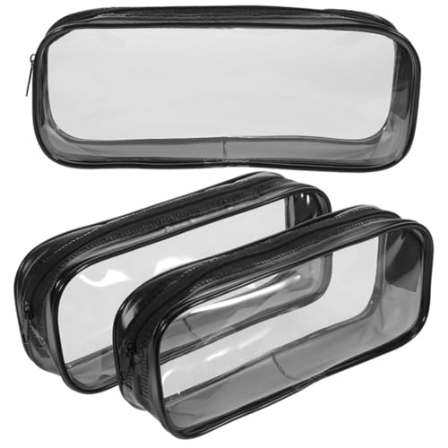 FONDOTIN 3 Stück Teiliges Transparentes Federmäppchen mit Reißverschluss Große Kapazität Multifunktional Tragbar Geeignet für Schule Büro Praktischen Stifteaufbewahrung von FONDOTIN