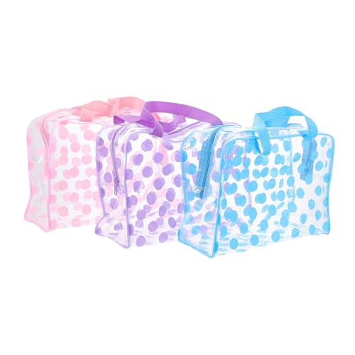 FONDOTIN 3 Stück Teiliges Transparentes Kosmetiktaschen aus Wasserdichtem PVC Langlebig und Leicht zu Reinigen als Reise Waschtasche für Damen und Herren Praktischer Organizer für Make Up von FONDOTIN
