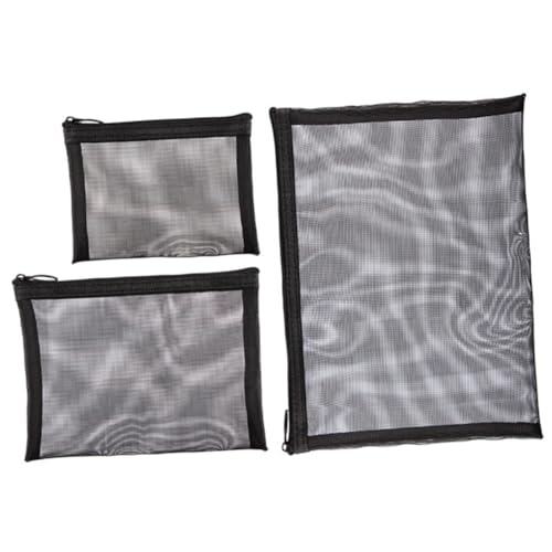 FONDOTIN 3 Stück Teiliges Transparentes Reise Kosmetiktaschen aus Mesh mit Reißverschluss Leichte Langlebige Make Up Beutel für Damen Große Kapazität Vielseitiger Kulturbeutel für Kosmetik von FONDOTIN