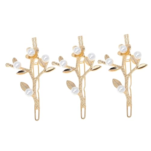 FONDOTIN 3 Stück Teiliges Zweig Haarspangen aus Legierung mit Perlen Eleganter Haarschmuck für Damen Geeignet für Hochzeit Alltag und Besondere Anlässe von FONDOTIN