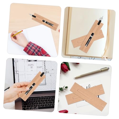 FONDOTIN 30 Stück Papier Stifthüllen Pen Pouches aus Kraftpapier mit Sichtfenster Leichte Praktische Stiftetuis zum Aufbewahren und Verpacken von Kugelschreibern und Schreibutensilien von FONDOTIN