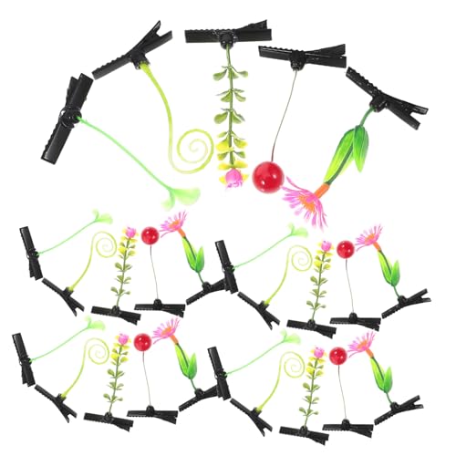 FONDOTIN 30 Stück Teiliges Pflanzen Haarspangen für Mädchen Leichte Bunte Haarclips mit Grünen Blättern Roten Früchten Sonnenblumen und Kleinen Blumen Dekorative Haarschmuck für Alltag und von FONDOTIN