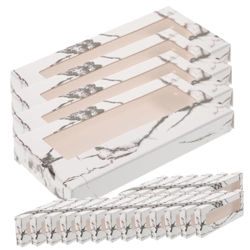 FONDOTIN 30 Stück Teiliges Wimpern Aufbewahrungsset mit Transparentem Deckel Stabile Kartonbox für Falsche Wimpern Leichtes Tragbares Make Up Organizer Etui für Beauty Salons und Private von FONDOTIN