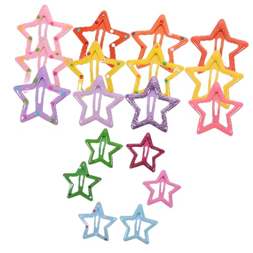 FONDOTIN 35 Stck Teiliges Bunte Haarspangen Sternform Metall Kleine Haarklammern für Mädchen Langlebige Niedliche Haarschmuck Accessoires für Kleinkinder und Junge Mädchen von FONDOTIN