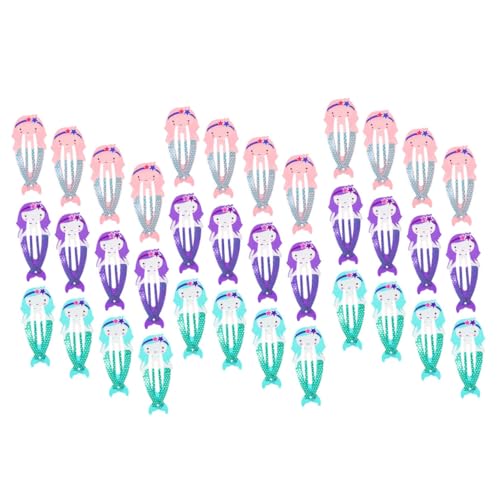 FONDOTIN 36 Stck Teiliges Meerjungfrau Haarclips für Mädchen Bunte Metall Haarklammern Sicherer Kinderhaarschmuck Geeignet für Langes Kurzes und Lockiges Haar Stilvoller Haarschmuck für von FONDOTIN