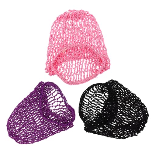 FONDOTIN 3stücke Elastische Gehäkelte Haarnetze Duttabdeckungen Und Netze Für Damen Haarwickel Zum Schlafen Stylen Oder Pflegen Ordentlicher Frisuren von FONDOTIN
