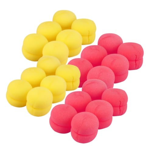 FONDOTIN 4 Sätze Lockenwickler Schwamm Haarstyling Tool Pilzförmige Lockenschwämme für Damen Schonend Zeitersparend Leicht zu Reinigen Rot Gelb von FONDOTIN