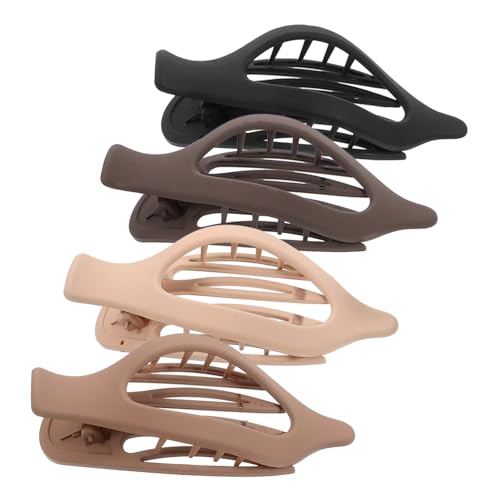 FONDOTIN 4 Stück Haarklammern Damen Flache Französische Haarspangen Matte Oberfläche Fester Griff Für Dickes Haar Vielseitige Haarklammer Frisur Accessoire von FONDOTIN