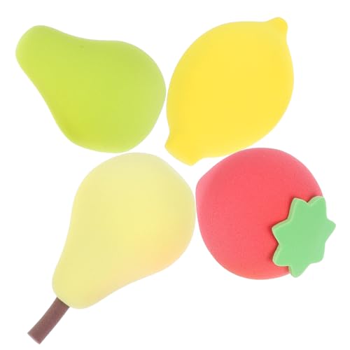 FONDOTIN 4 Stück Kleine Make up Schwämme in Fruchtform Tragbar Nass und Trocken Verwendbar Weiche Beauty für Präzises Auftragen von Puder und Kosmetik für Mädchen und Frauen von FONDOTIN