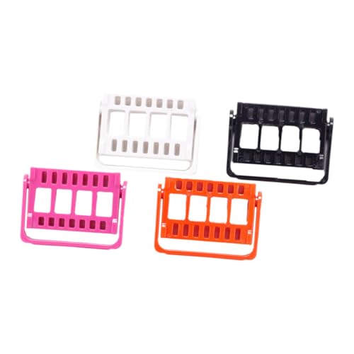 FONDOTIN 4 Stück Nail Drill Bits Organizer Aufbewahrungsbox Nagelfräser Halterung Kosmetikstudio Organizer Langlebig und Platzsparend in Schwarz Rosa Orange für Maniküre Training von FONDOTIN